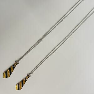 2 Harry‎ Potter Gryffindor Tie Pendant Chain Necklace Unisex Yellow Black